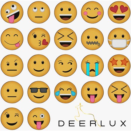 Deerlux Emoji Style Round Funny Smiley Face Kids Area Rug, Laughing Emoji Rug, 24 x 24 QI003872.XS